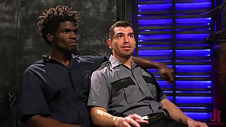Dirty interracial BDSM fucking with a white slave and dominant black man