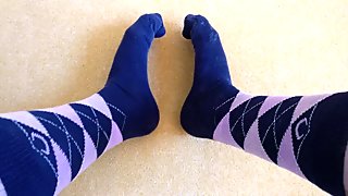 Cum again on knee socks 